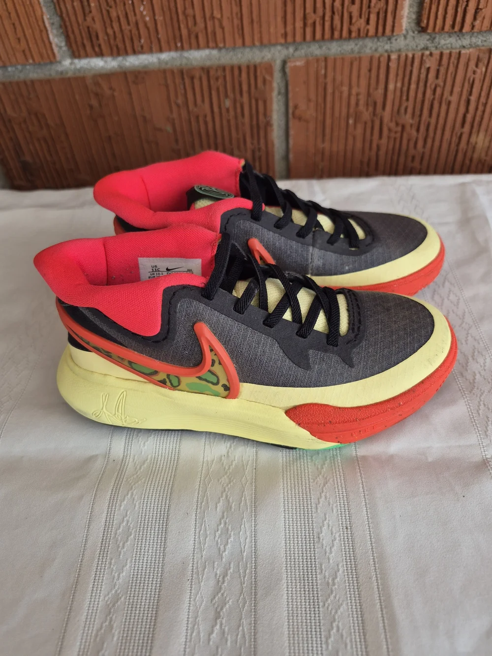 Nike Kids Gray Sneakers with Neon Pink, Yellow & Orange Accents